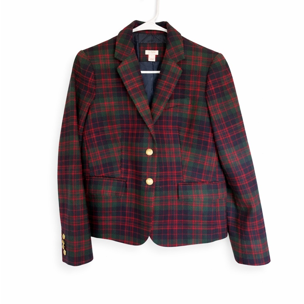 J. Crew Wool Tartan Blazer